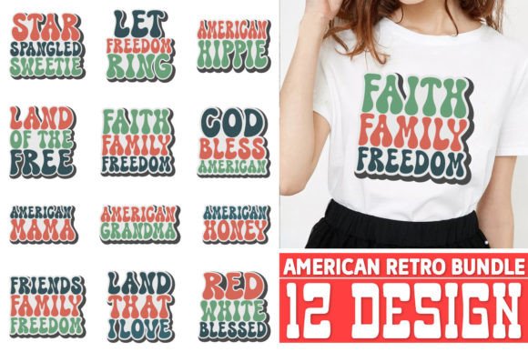 American Retro Design Bundle: Perfect for T-Shirt Graphics