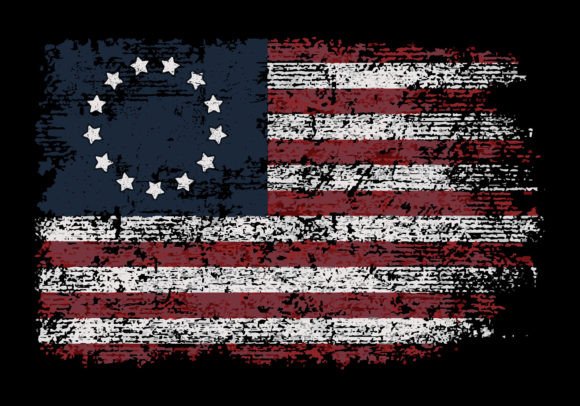 Betsy Ross Flag Design for T-Shirt Graphics