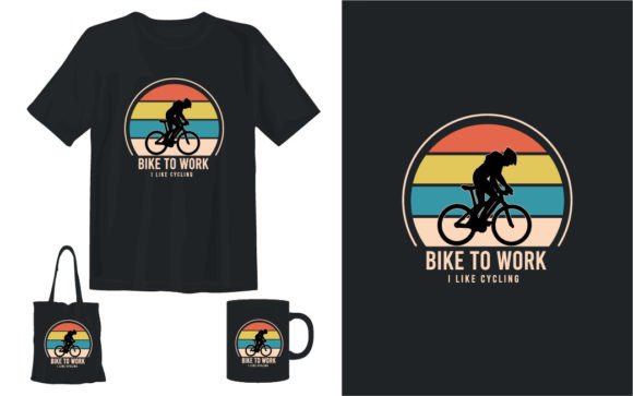 Bike to Work Cycling T-shirt Design for Modern Graphics