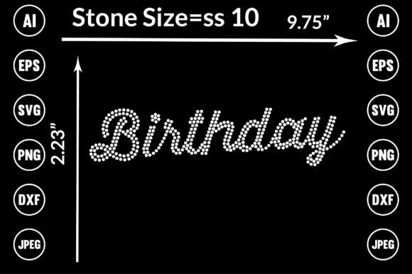 Birthday Rhinestone Templates for T-Shirt Designs and Graphics