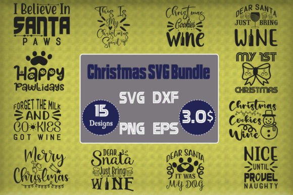 Christmas 2 SVG Design Bundle for T-Shirt Designs and Graphics