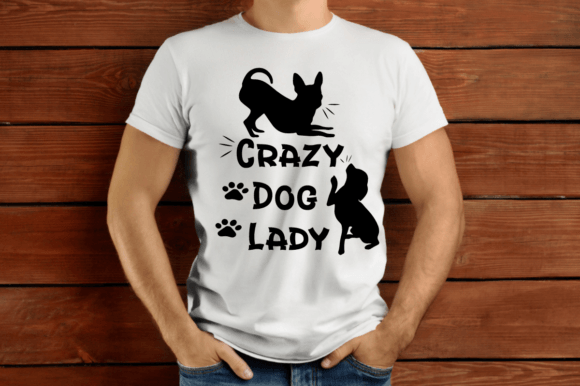Crazy Dog Lady T-Shirt Design: A Fun Graphics Asset