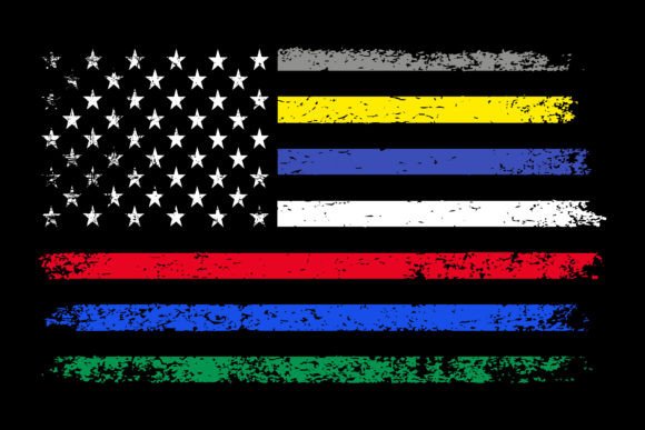 First Responders Hero Flag Design for T-Shirt Graphics