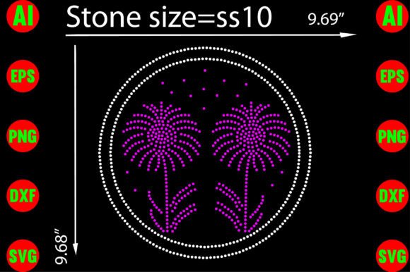 Flowers Rhinestone Templates for T-Shirt Designs and Graphics