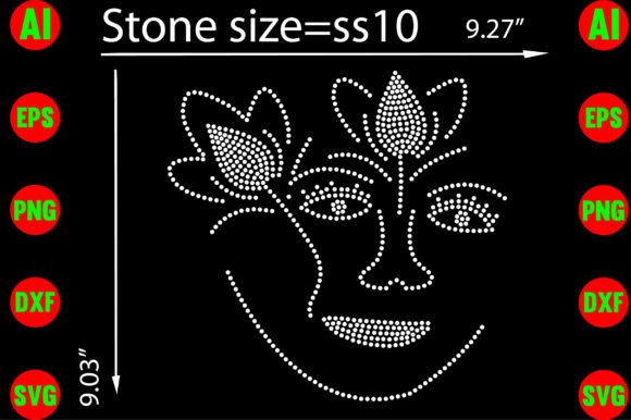 Girl Flower Rhinestone Templates: A Versatile Graphics Asset for T-Shirt Designs