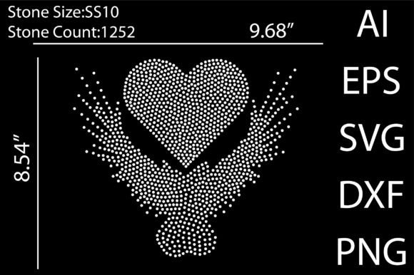Love Wings Rhinestone Templates for T-Shirt Designs and Graphics