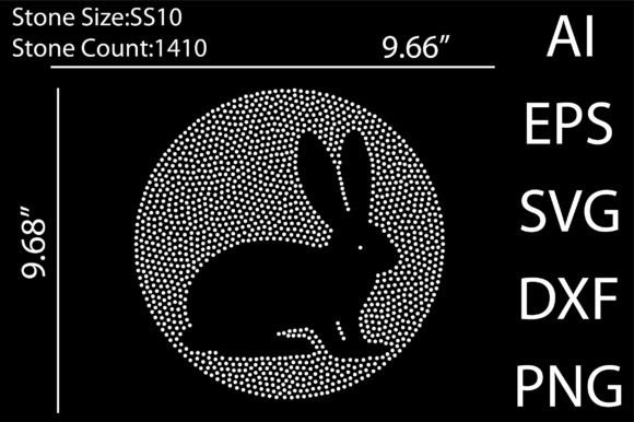 Rabbit Rhinestone Templates Design for T-Shirt Graphics