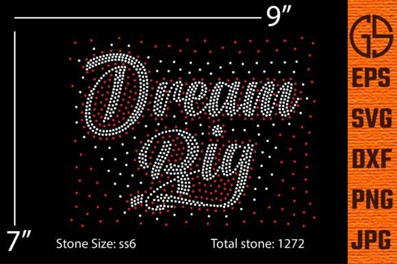 Rhinestone Template Design Dream Big for T-Shirt Graphics