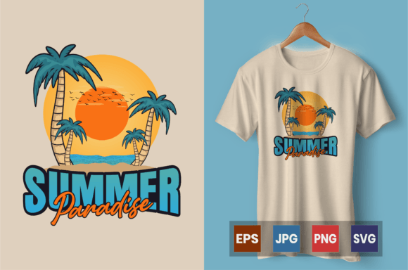 Summer Paradise T-shirt Design: A Freebie for Local Brands