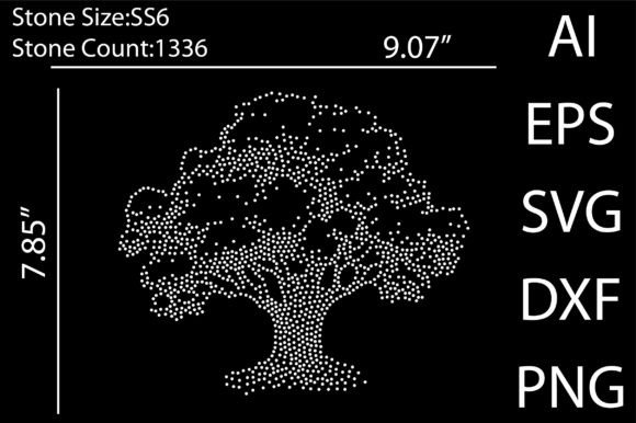 Tree Rhinestone Templates for T-Shirt Designs and Graphics