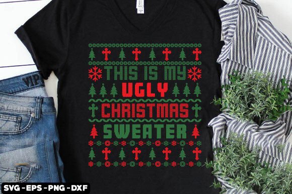 Ugly Christmas Sweater T-Shirt Design: A Must for Holiday Graphics