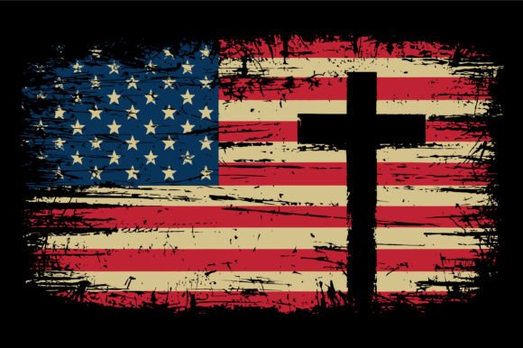 USA Flag Cross Design: A Versatile Graphics Asset for T-Shirt Designs