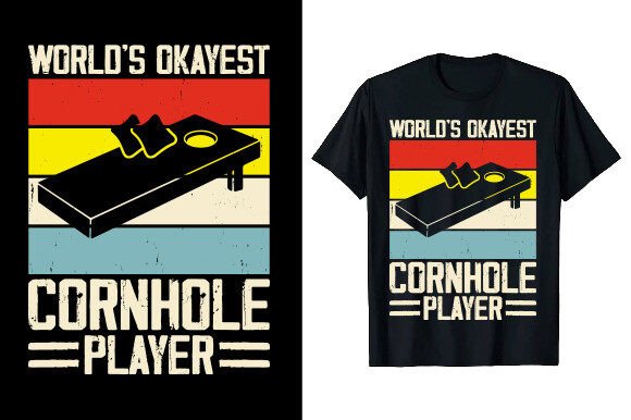 Vintage Cornhole Player T-shirt Design for Graphics