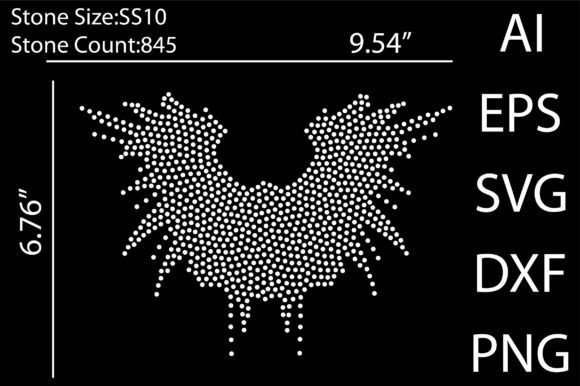 Wings Rhinestone Templates for T-Shirt Designs