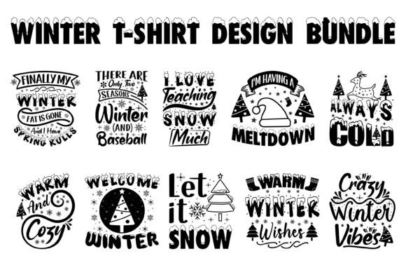 Winter T-shirt Design Bundle: A Must for Graphics & T-Shirt Designs